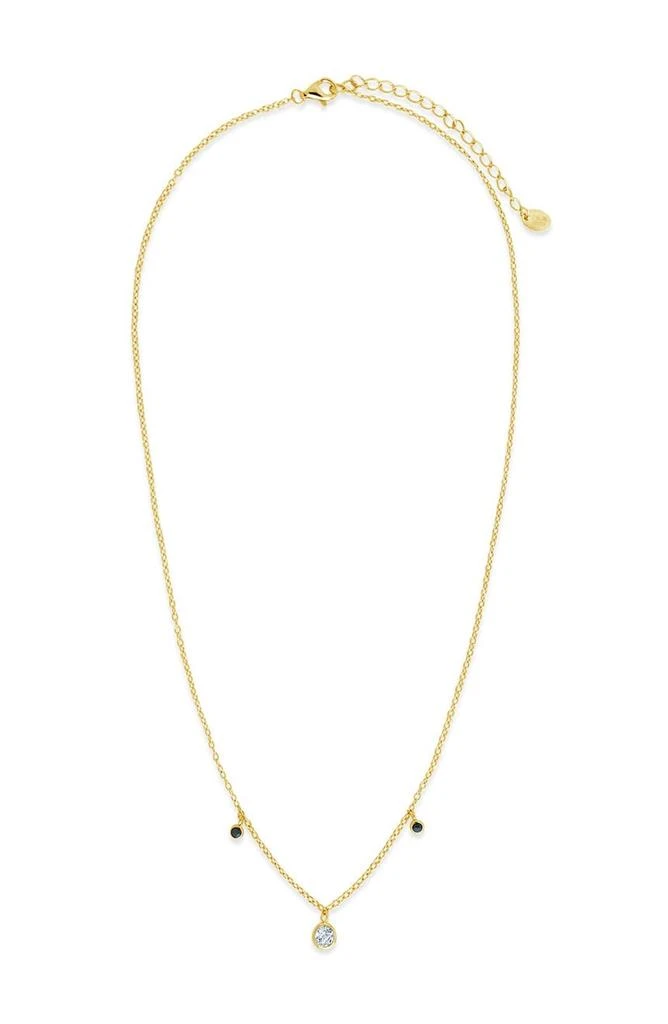 商品Sterling Forever|Black Enamel & Cubic Zirconia Charm Necklace,价格¥209,第1张图片