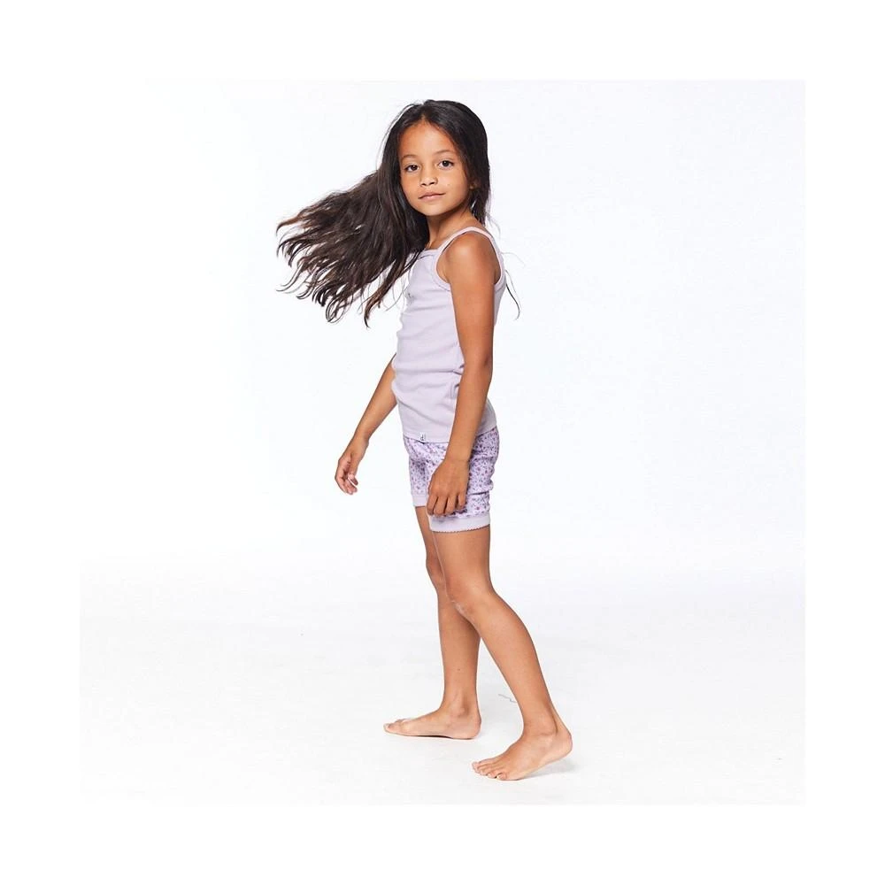 商品Deux par Deux|Girl Organic Cotton Two Piece Short Pajama Set Lilac Little Flowers Print - Toddler|Child,价格¥268,第3张图片详细描述