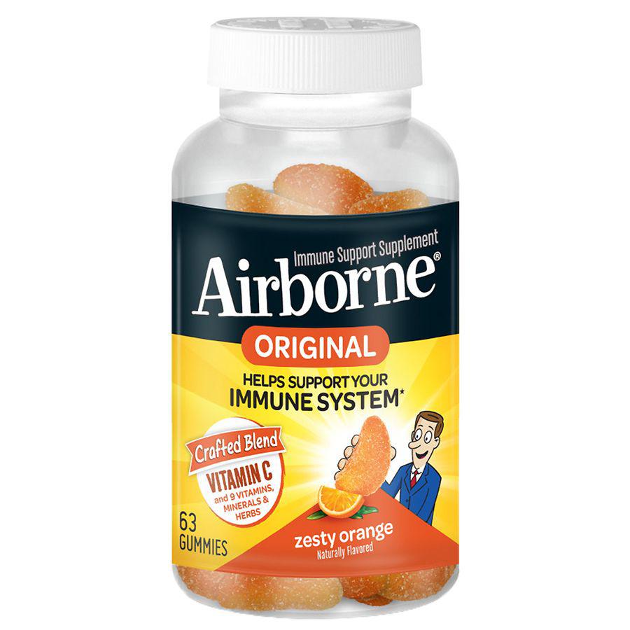 Airborne 免疫支持软糖 1000mg维生素C 橘子味商品第1张图片规格展示