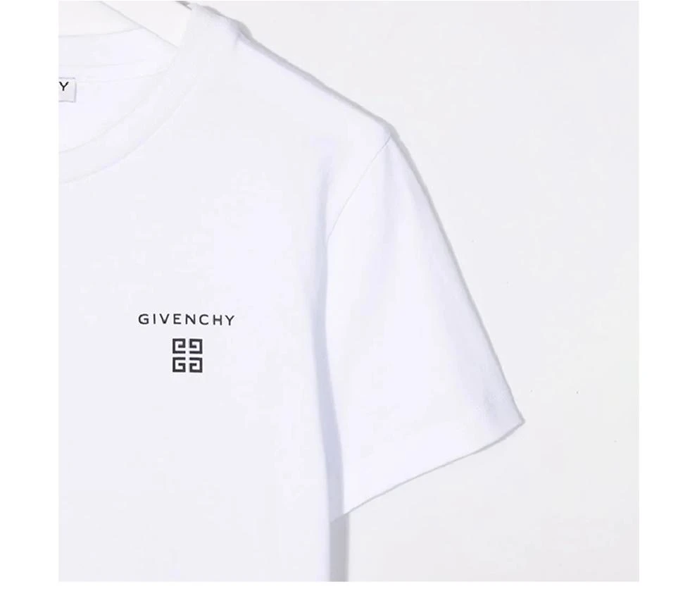 商品Givenchy|大童款 白色棉质logo标志圆领T恤【香港仓极速发货】,价格¥1159,第6张图片详细描述