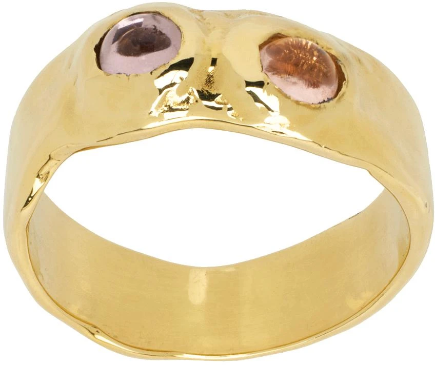 商品Mondo Mondo|Gold & Pink Felt Ring,价格¥1107,第1张图片