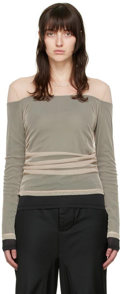 SSENSE Exclusive Beige Long Sleeve T-Shirt商品第1张图片规格展示