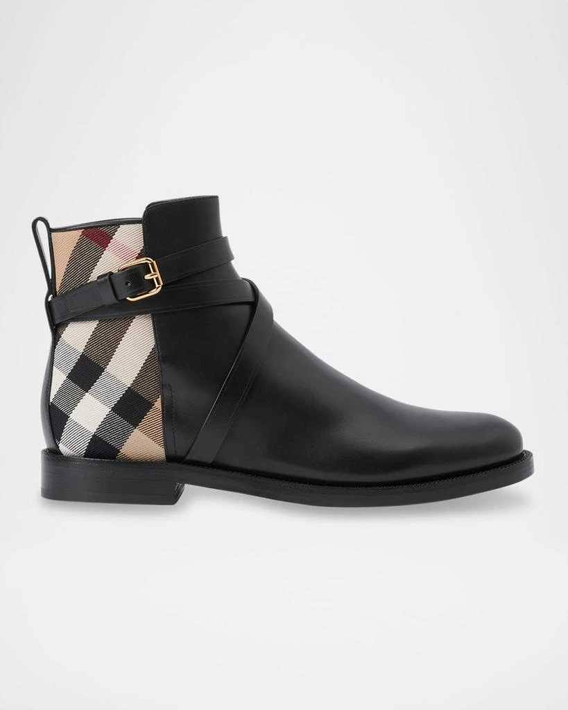 商品Burberry|Pryle Equestrian Check Ankle Booties,价格¥7268,第1张图片