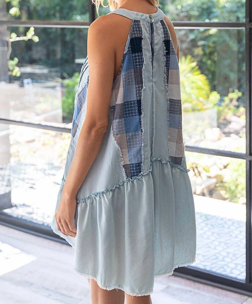 商品POL|Pol - Patchwork Halter Neck Mini Dress,价格¥340,第3张图片详细描述