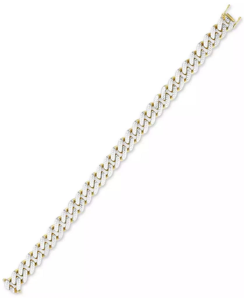 商品Macy's|Two-Tone Wide Curb Link Hollow Bracelet in 10k Gold & 10k White Gold,价格¥16640,第2张图片详细描述