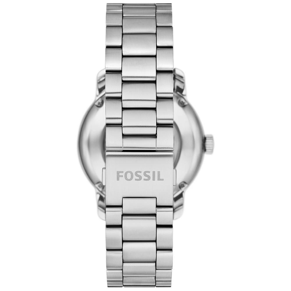 商品Fossil|Men's Heritage Automatic Silver-Tone Stainless Steel Bracelet Watch 43mm,价格¥2180,第5张图片详细描述