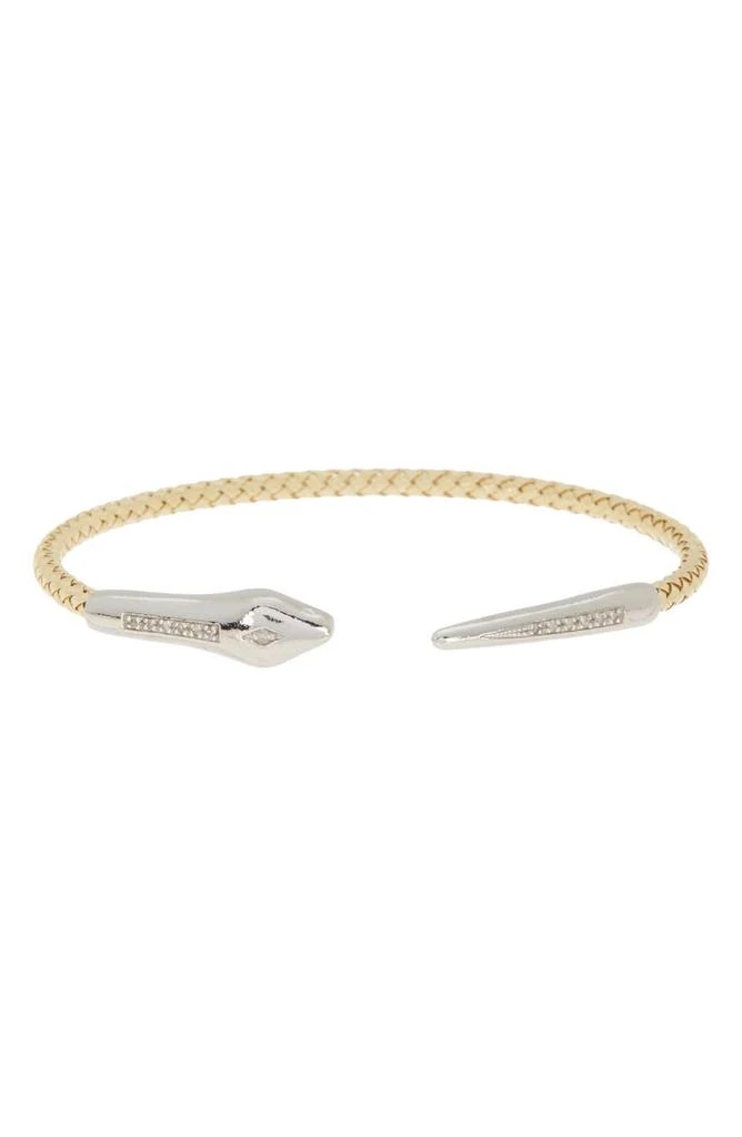 商品MESHMERISE|18K Gold Plated Two-Tone Diamond Bangle Bracelet - 0.12 ctw,价格¥1349,第1张图片