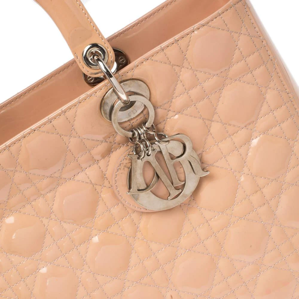 Dior Beige Cannage Patent Leather Large Lady Dior Tote 商品