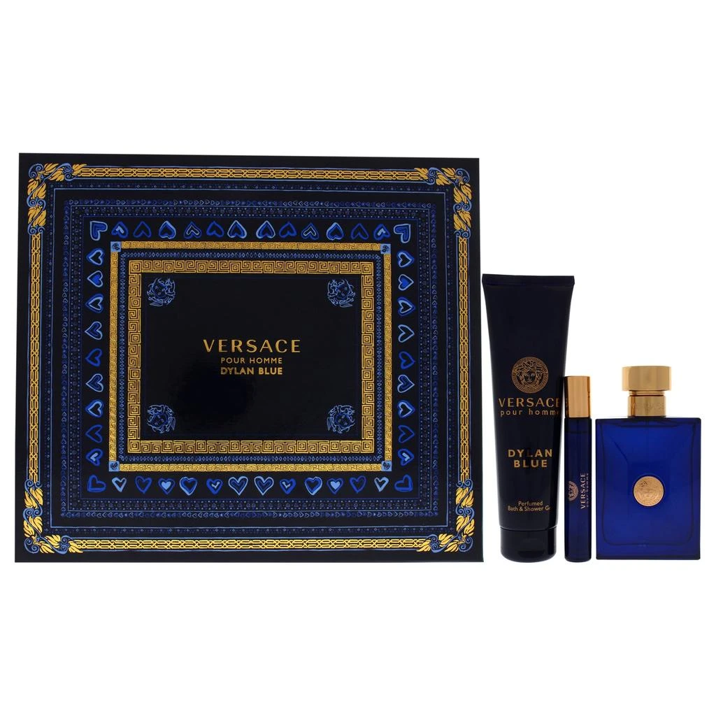 商品Versace|Dylan Blue by  for Men - 3 Pc Gift Set 3.4oz EDT Spray, 0.3oz EDT Spray, 5.0oz Bath and Shower Gel,价格¥619,第3张图片详细描述