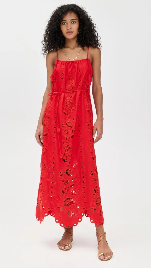 商品Farm Rio|Red Flowers Richelieu Sleeveless Maxi Dress,价格¥2488,第1张图片