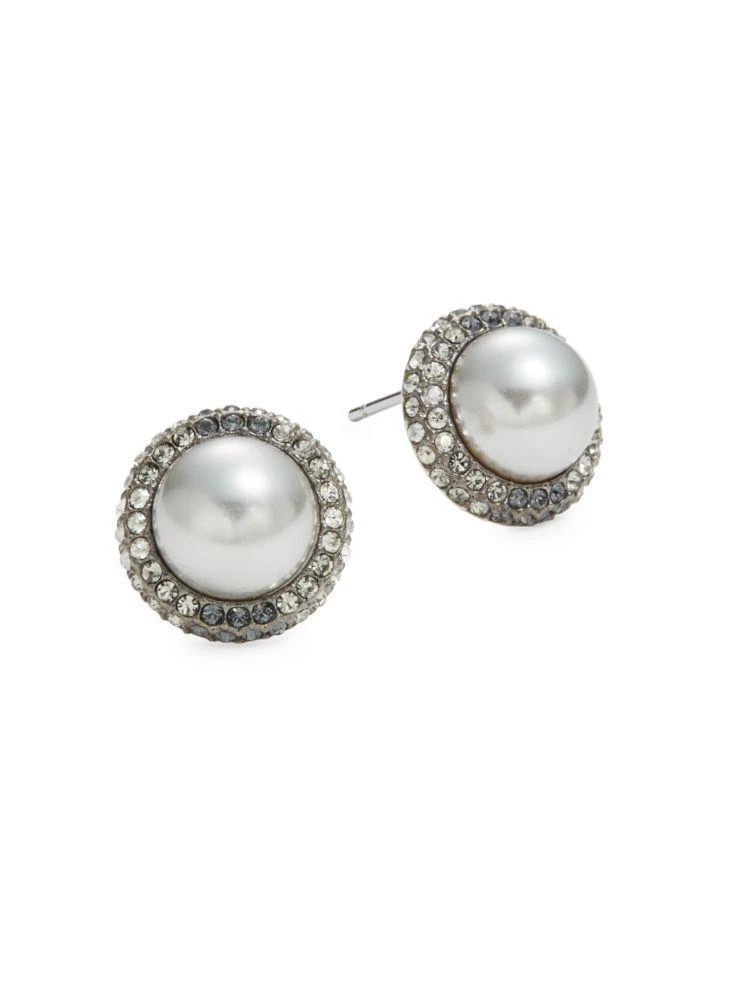商品Nadri|Faux Pearl and Pave Stud Earrings,价格¥376,第2张图片详细描述