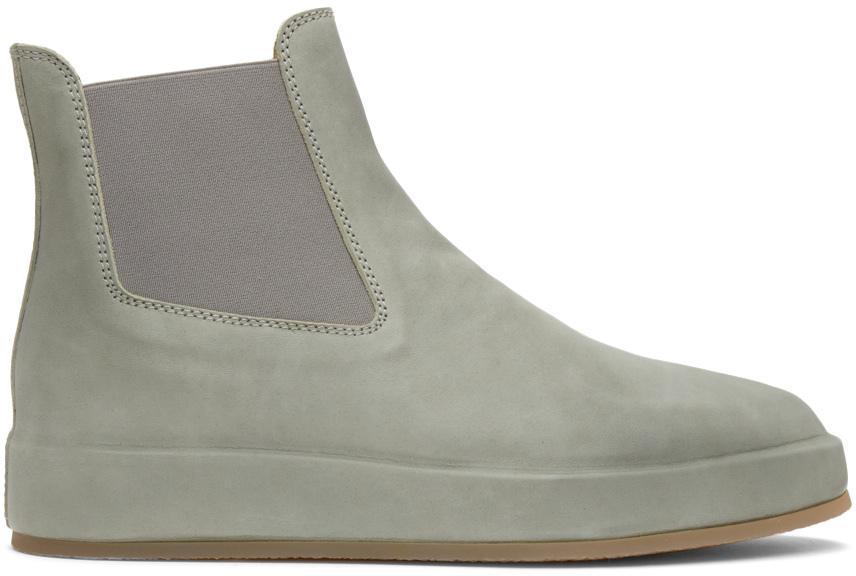 商品Fear of god|Grey Leather Wrapped Chelsea Boots,价格¥6720,第1张图片