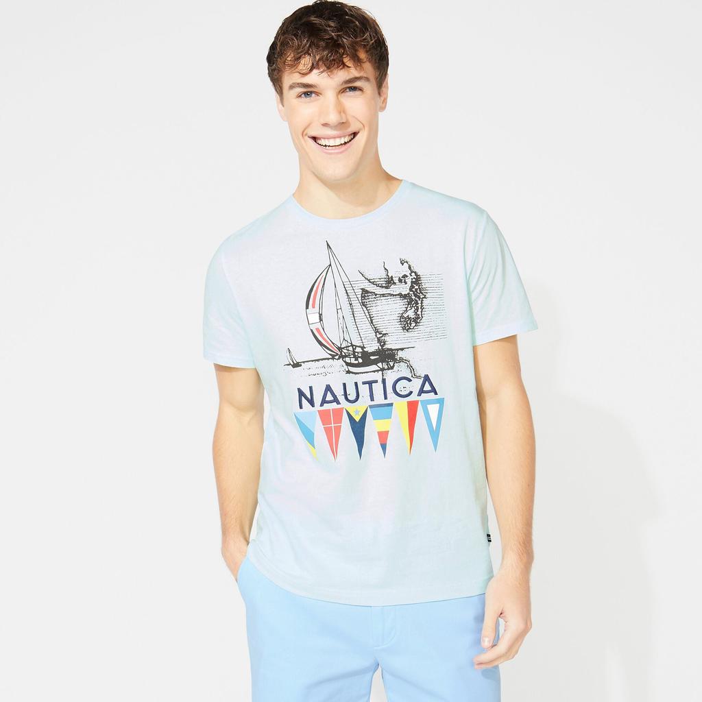 Nautica Mens Big & Tall Flag Graphic T-Shirt商品第1张图片规格展示