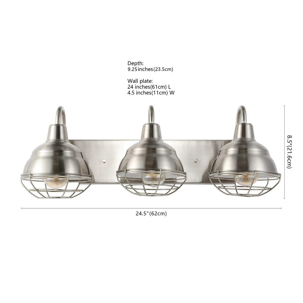 Levi 24.5" 3-Light Industrial Farmhouse Iron LED Vanity 商品
