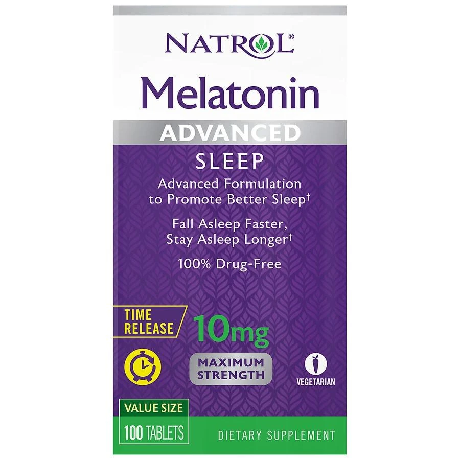 商品Natrol|Advanced Sleep Melatonin 10 mg Tablets Time Released,价格¥168,第1张图片