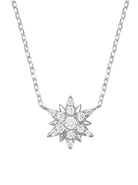 商品DJULA|Magic Touch 18K White Gold & Diamond Sun Pendant Necklace,价格¥6659,第1张图片