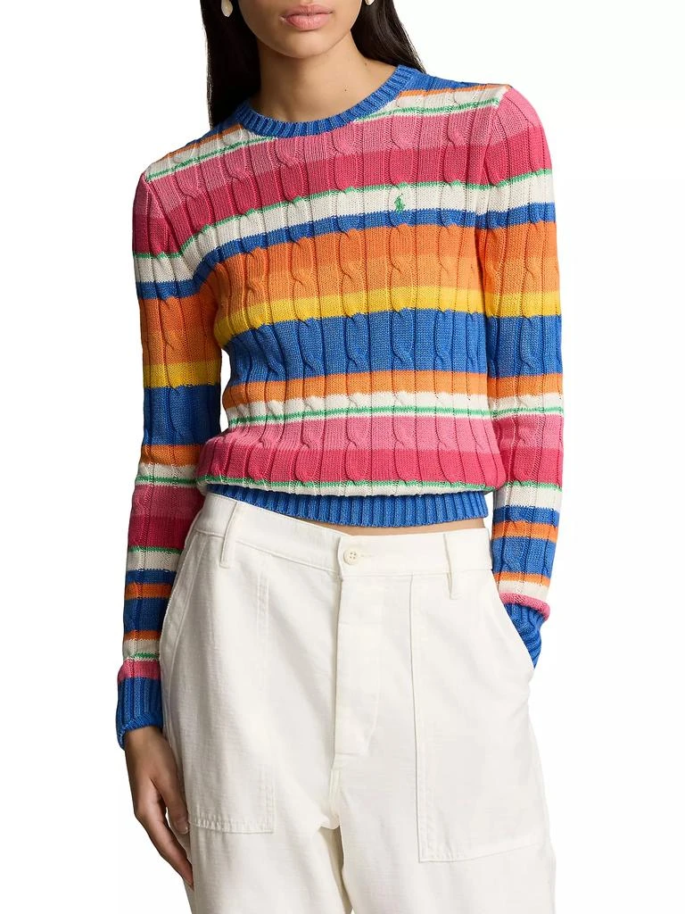 商品Ralph Lauren|Striped Cotton Cable-Knit Sweater,价格¥644,第3张图片详细描述