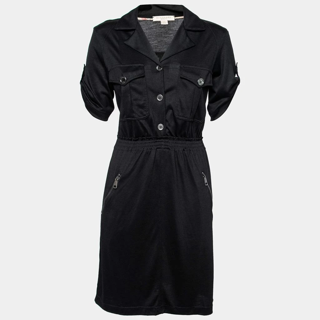 商品[二手商品] Burberry|Burberry Brit Black Cotton Button Front Zip Embellished Midi Dress S,价格¥1007,第1张图片