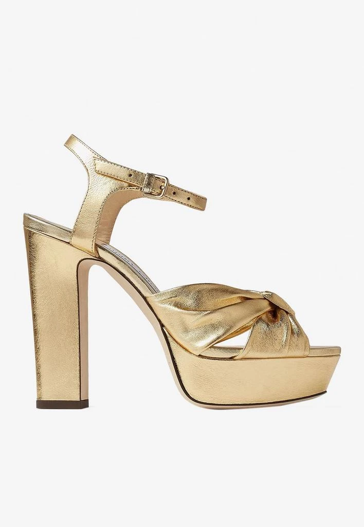 商品Jimmy Choo|Heloise 120 Mirror Leather Platform Sandals,价格¥3933,第1张图片