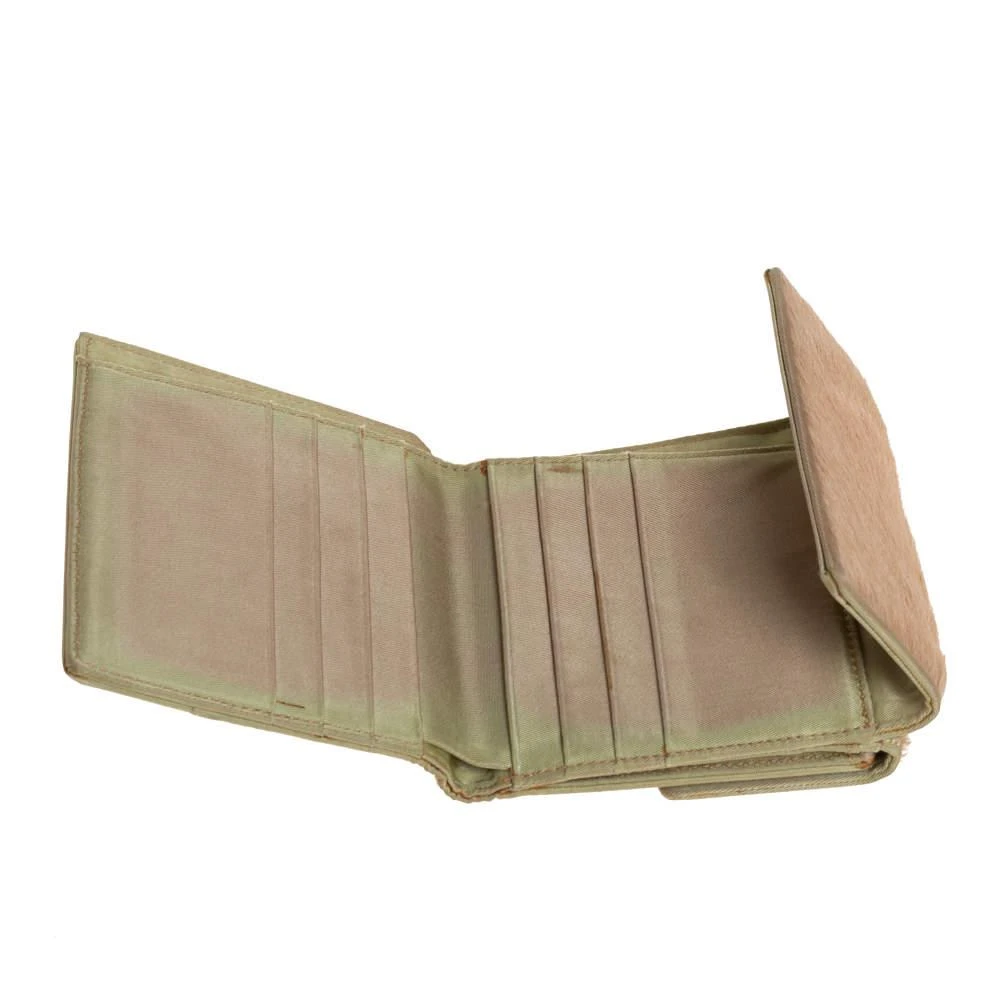 商品[二手商品] Dior|Dior Beige/Cream Calf Hair and Patent Leather Trifold Wallet,价格¥1060,第3张图片详细描述