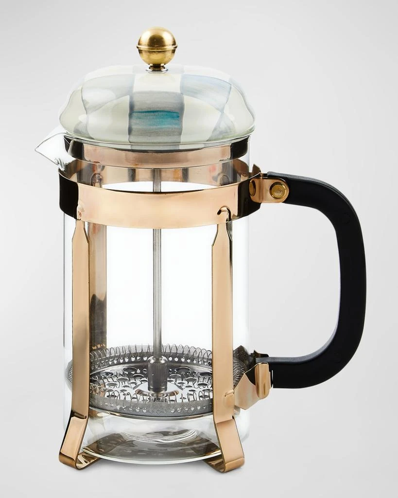 商品MacKenzie-Childs|Sterling Check French Press,价格¥766,第1张图片