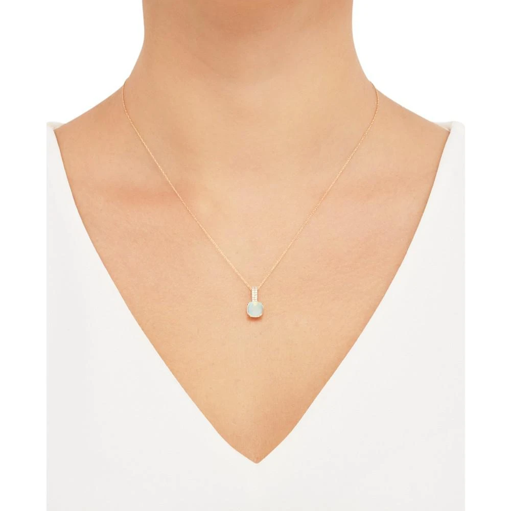 商品Macy's|Opal (1-1/2 ct. t.w.) & Diamond (1/20 ct. t.w.) 18" Pendant Necklace in 14k Gold,价格¥4506,第2张图片详细描述