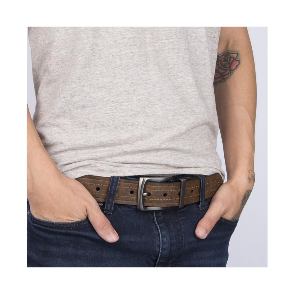 Reversible Casual Men's Belt with Embossed Strap商品第4张图片规格展示