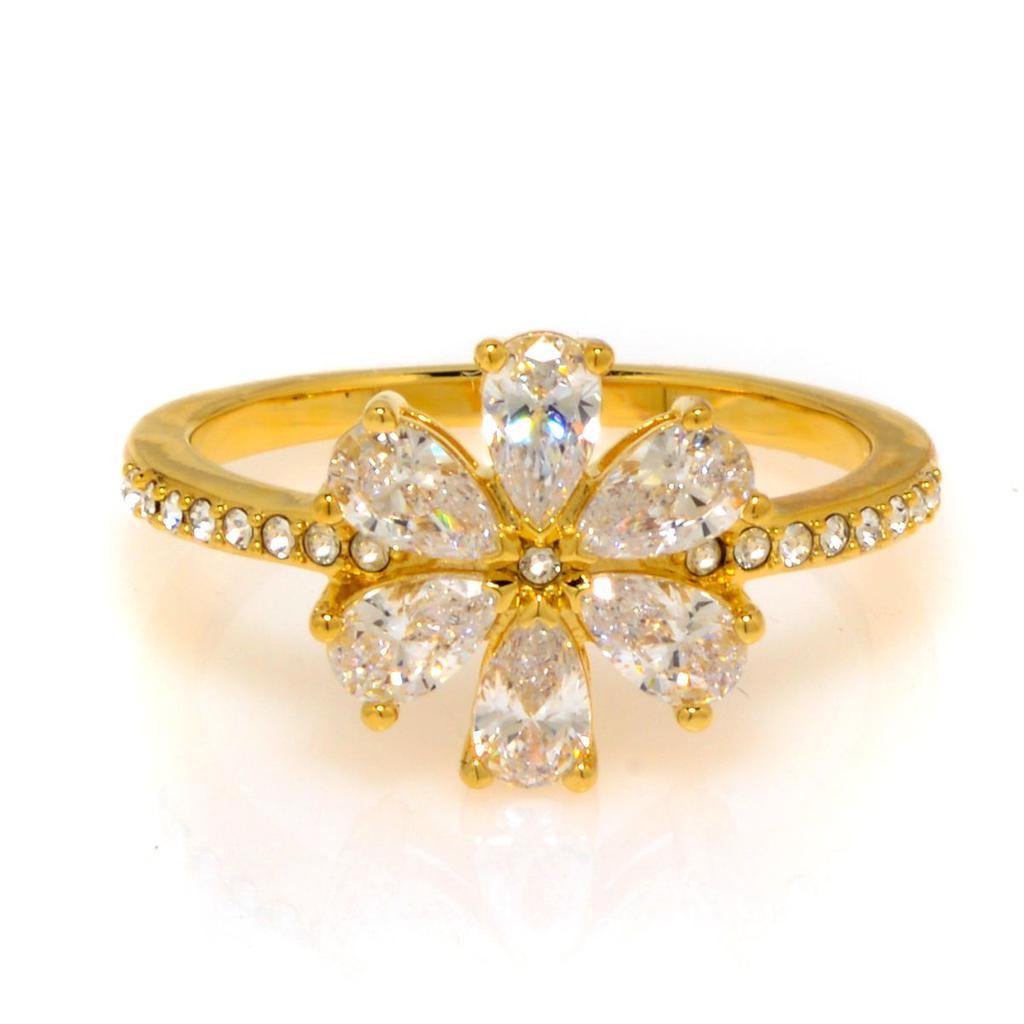 商品Swarovski|Swarovski Botanical Gold Tone And Czech White Crystal Ring Sz 6.75 5535798,价格¥363,第1张图片