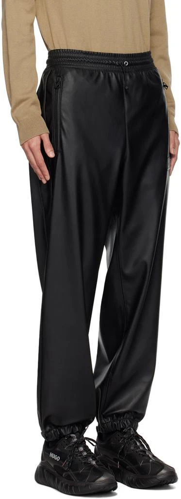 商品Hugo Boss|Black Wide-Leg Faux-Leather Sweatpants,价格¥811,第2张图片详细描述