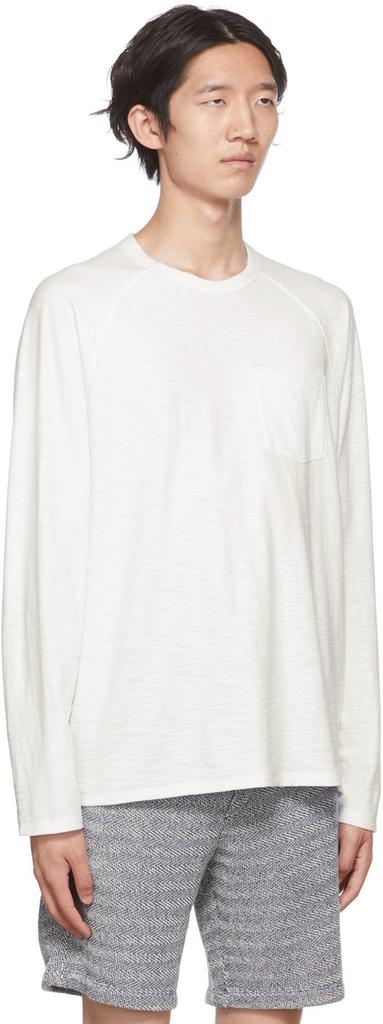 White Pocket Long Sleeve T-Shirt商品第2张图片规格展示