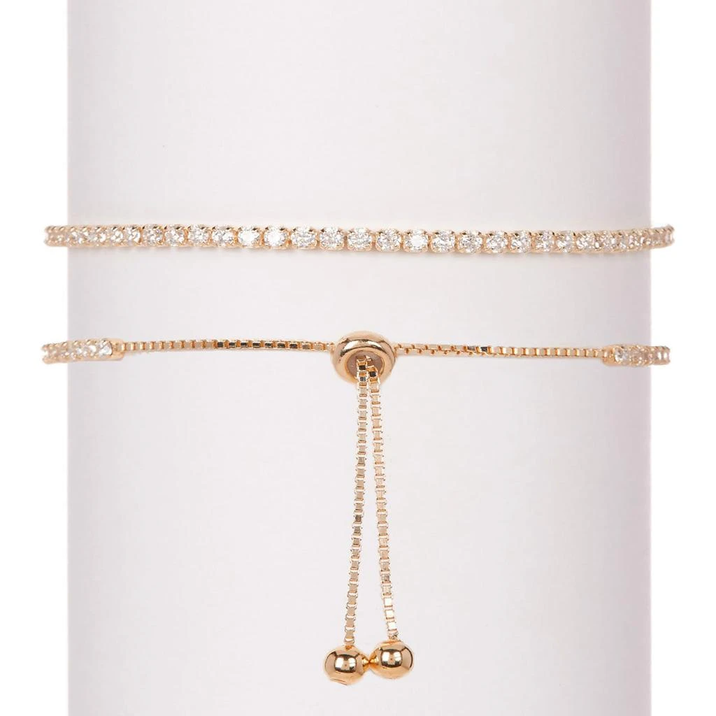 商品Savvy Cie Jewels|Ss 925 Roseplated White Cz Pull Bracelet,价格¥315,第2张图片详细描述