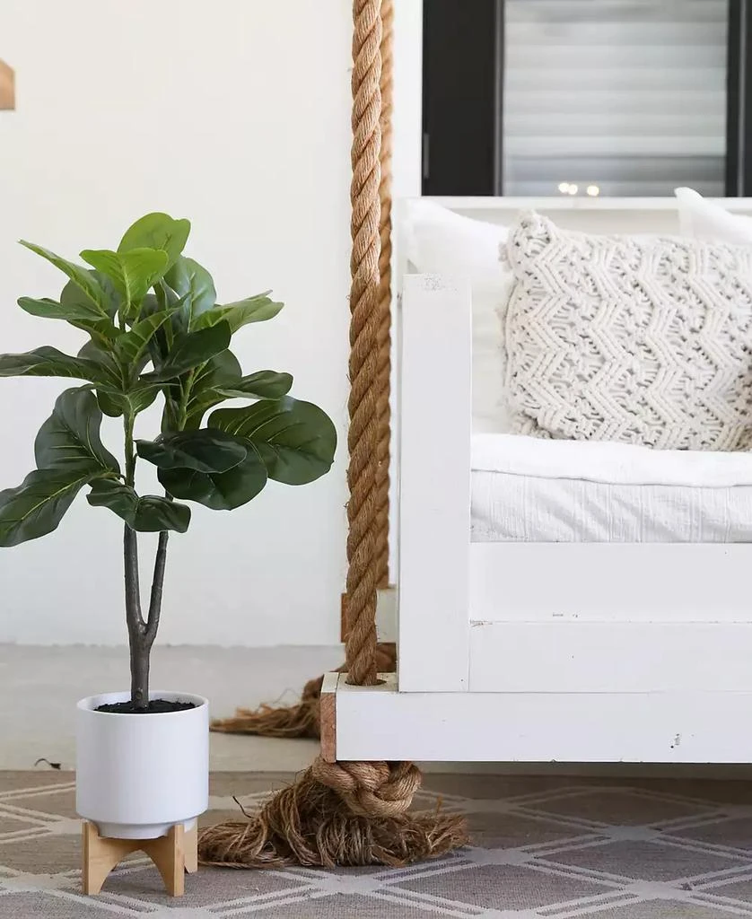 商品NEARLY NATURAL|33" Artificial Fiddle Fig with Stand Planter,价格¥471,第2张图片详细描述