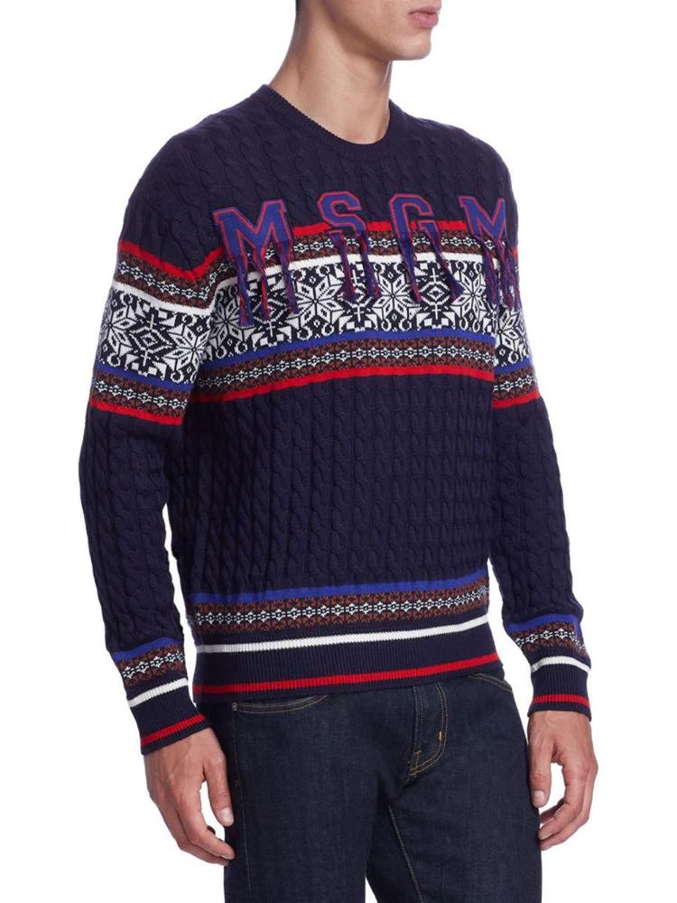 商品MSGM|Fair Isle Logo Sweater,价格¥1114,第3张图片详细描述