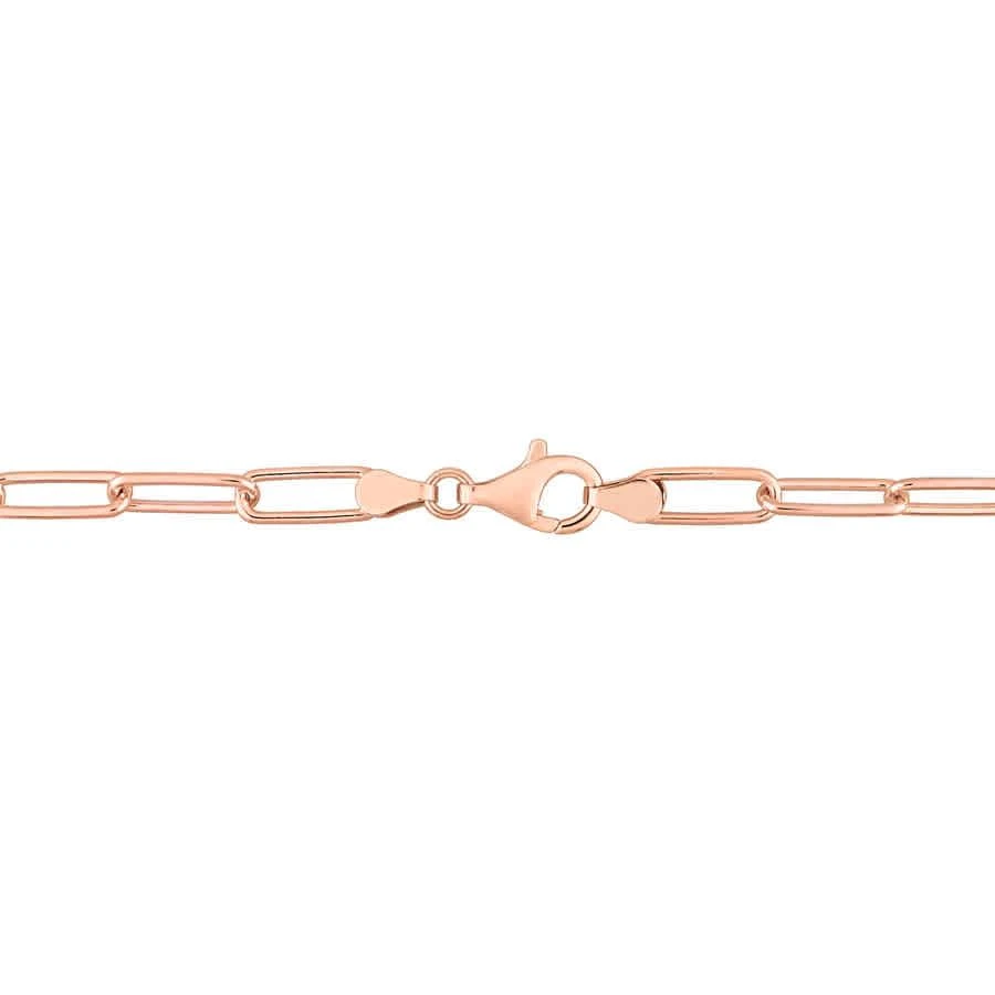 商品Amour|5mm Paperclip Chain Necklace In Rose Plated Sterling Silver,价格¥856,第2张图片详细描述