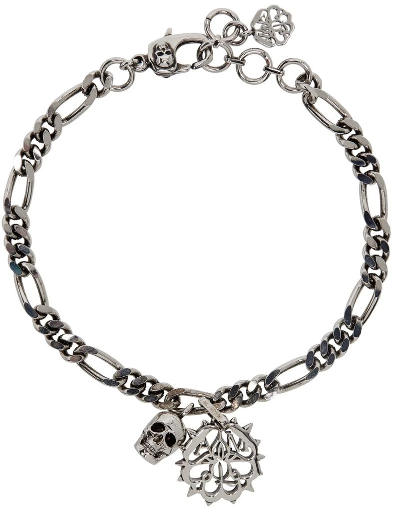 商品Alexander McQueen|Silver Studded Seal & Skull Bracelet,价格¥1426,第2张图片详细描述