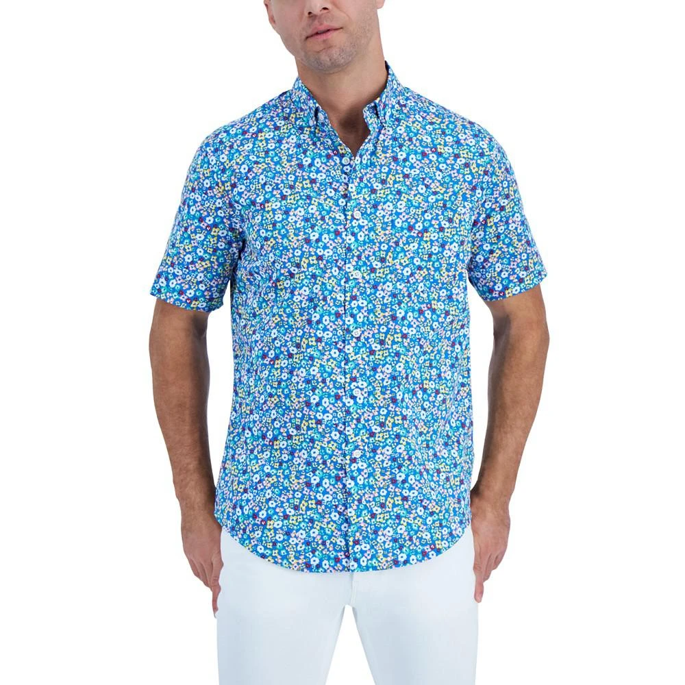 商品Club Room|Men's Short-Sleeve Pena Ditzy Print Shirt, Created for Macy's,价格¥132,第1张图片