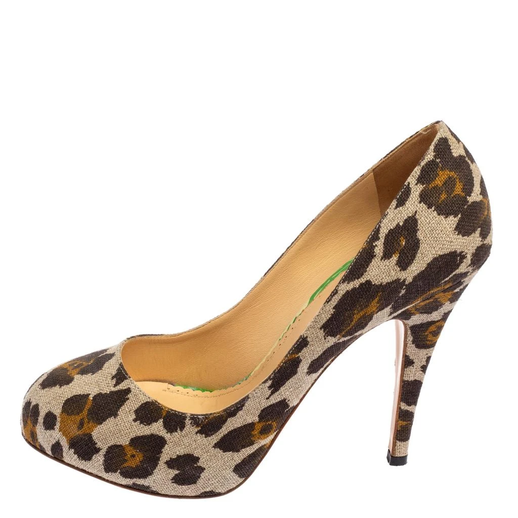 商品[二手商品] Charlotte Olympia|Charlotte Olympia Tricolor Animal Print Canvas Platform Pumps Size 38,价格¥828,第2张图片详细描述