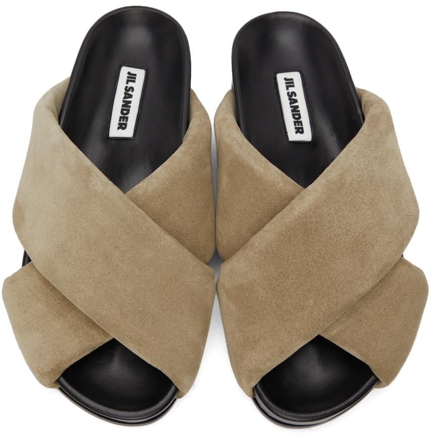 Khaki Criss Cross Sandals商品第5张图片规格展示