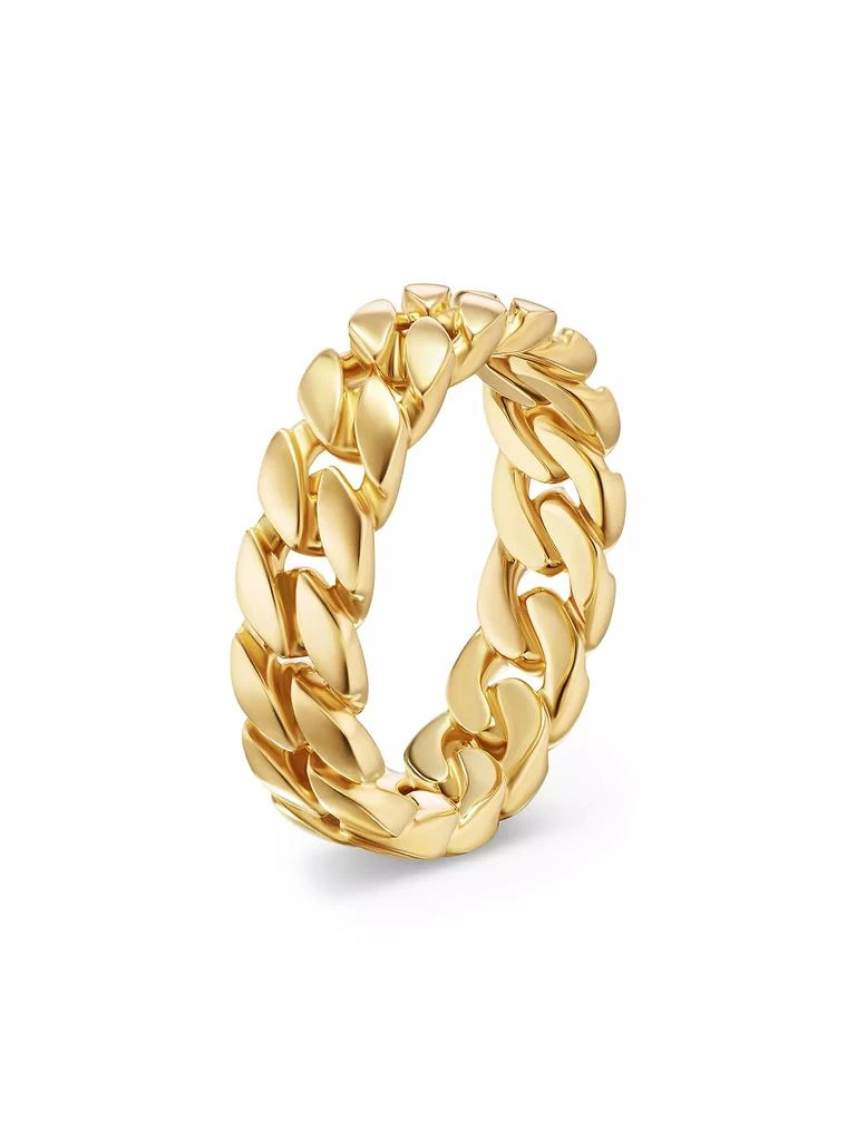 商品David Yurman|Curb Chain Band Ring in 18K Yellow Gold, 6MM,价格¥20242,第3张图片详细描述