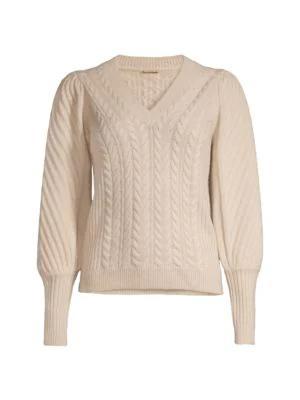 商品Tahari|Cashmere Cable-Knit Sweater,价格¥1278,第7张图片详细描述