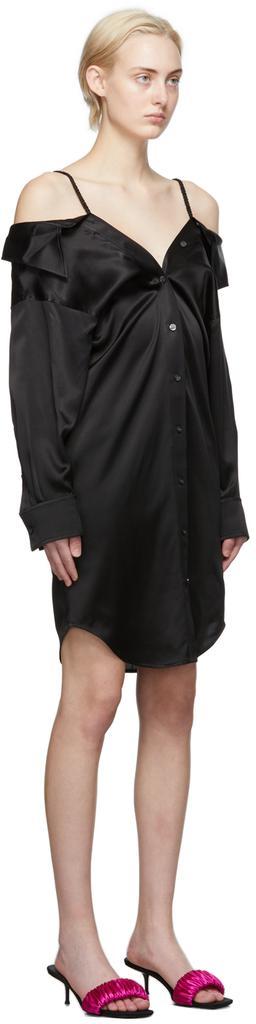 商品Alexander Wang|Black Off-The-Shoulder Shirt Dress,价格¥3138,第4张图片详细描述