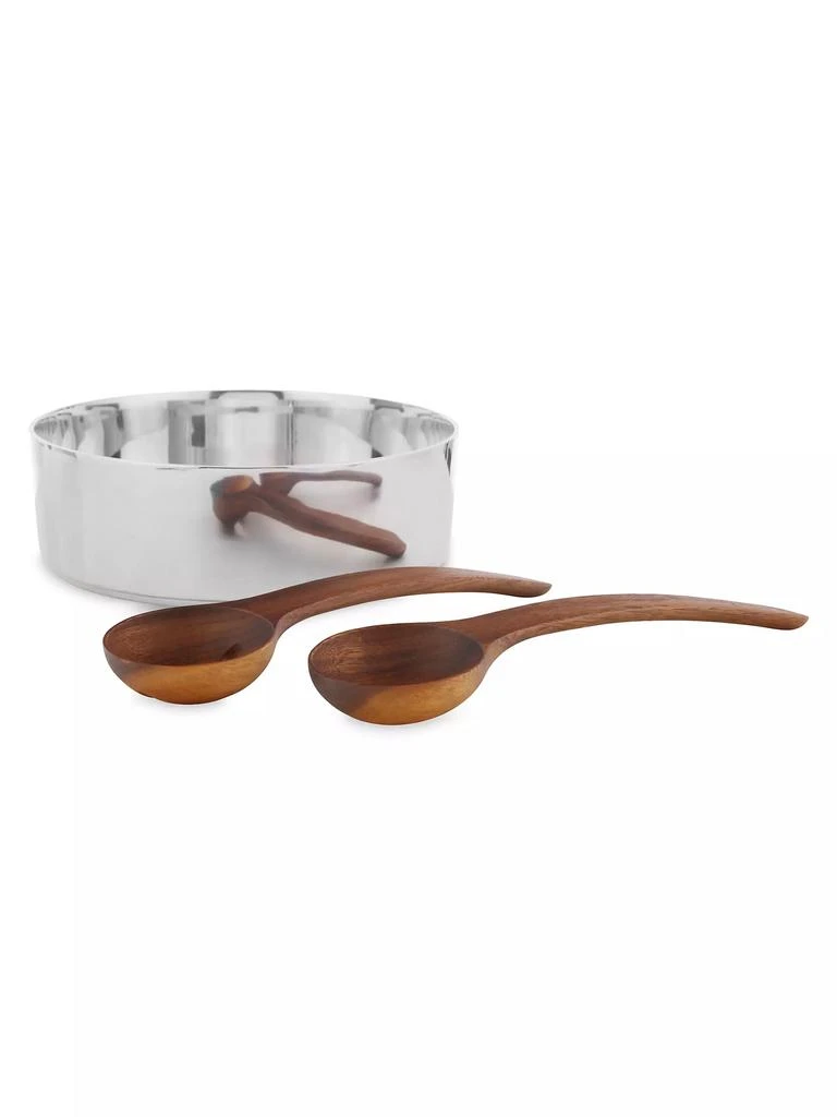 商品Nambé|Oblong Nest Salad Bowl & Servers Set,价格¥937,第2张图片详细描述
