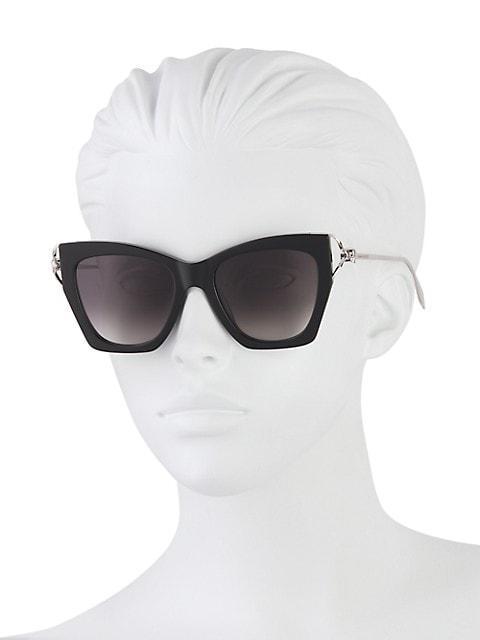 商品Alexander McQueen|Skull Hinge Combi 53MM Cat-Eye Acetate Sunglasses,价格¥3235,第6张图片详细描述