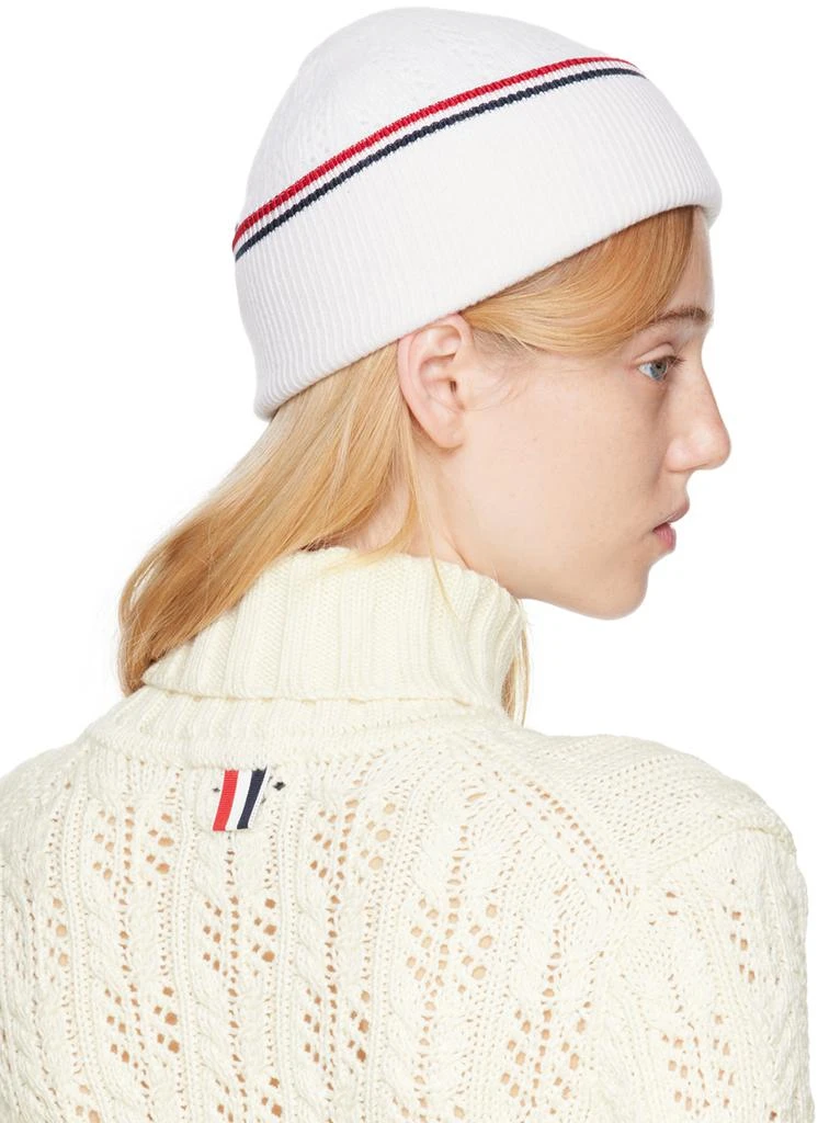 商品Thom Browne|White Pointelle Beanie,价格¥1218,第3张图片详细描述