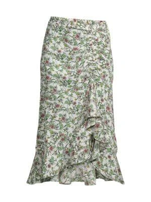 商品Max Studio|Floral Ruffle Midi Skirt,价格¥192,第3张图片详细描述