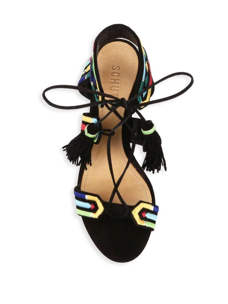 商品Schutz|Liessel Embroidered Leather Sandals,价格¥660,第4张图片详细描述