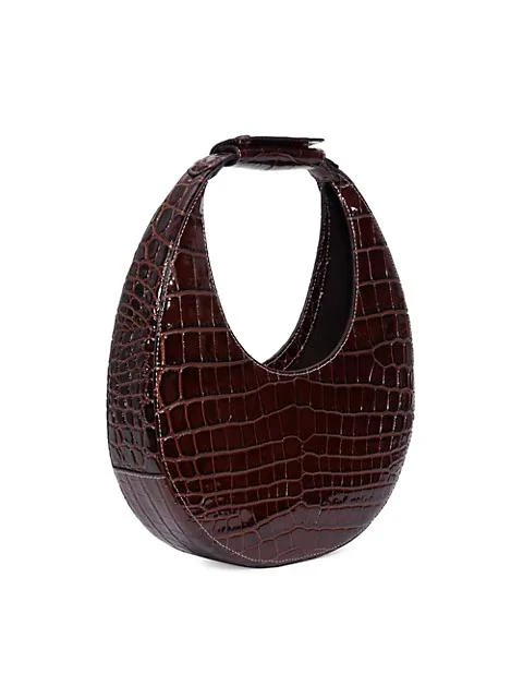 商品Staud|Moon Croc-Embossed Leather Hobo Bag,价格¥1218,第3张图片详细描述