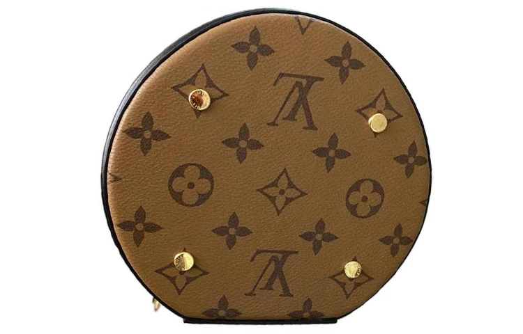 商品[国内直发] Louis Vuitton|Cannes 经典老花发财桶 涂层帆布拼牛皮饰边 水桶包手提单肩斜挎包 小号 女款 棕色,价格¥25127,第6张图片详细描述