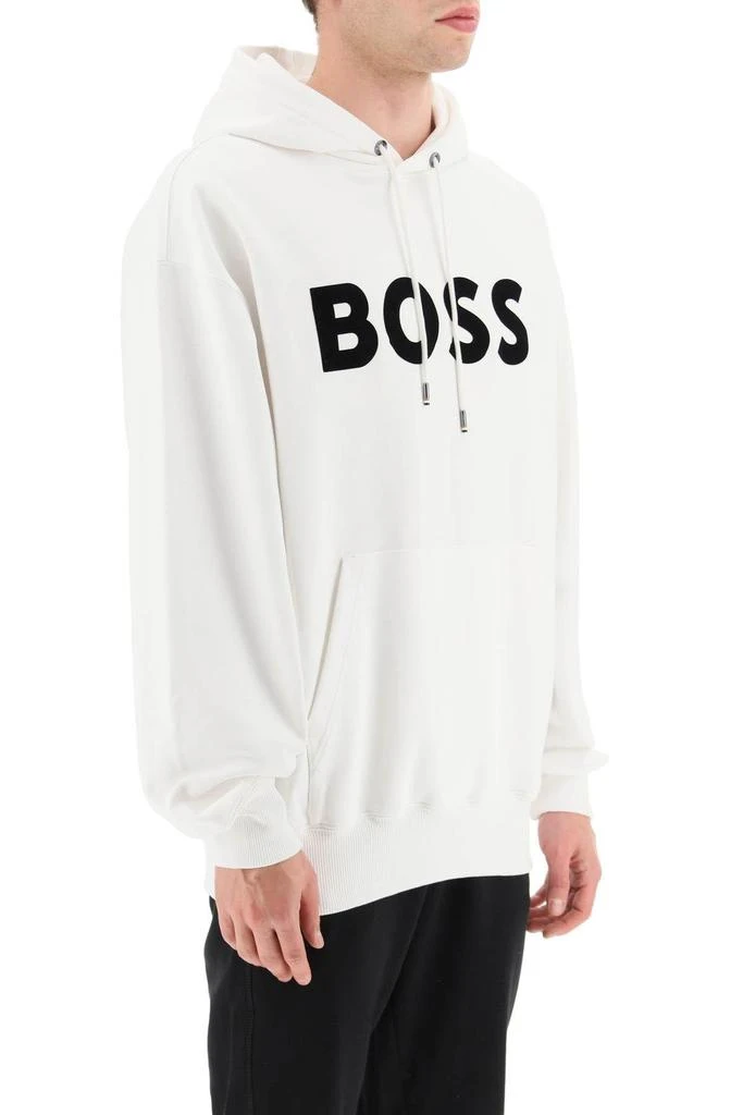 商品Hugo Boss|'SULLIVAN' FLOCKED LOGO HOODIE,价格¥543,第3张图片详细描述