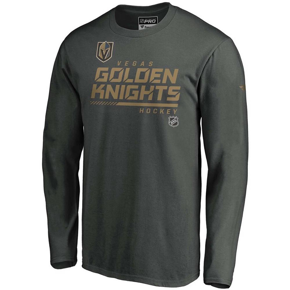 Men's Gray Vegas Golden Knights Authentic Pro Core Collection Prime Long Sleeve T-shirt商品第2张图片规格展示